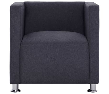 vidaXL Cube Armchair Dark Grey Fabric