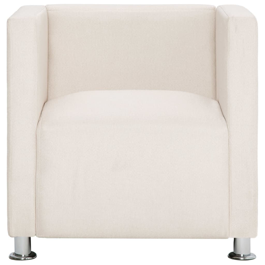 vidaXL Cube Armchair Cream Fabric