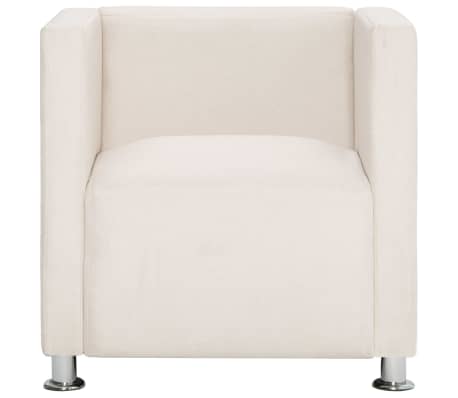 vidaXL Cube Armchair Cream Fabric