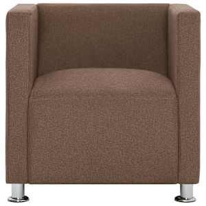 vidaXL Cube Armchair Brown Fabric