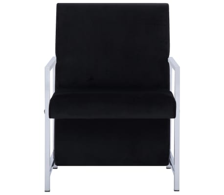 vidaXL Armchair with Chrome Feet Black Velvet