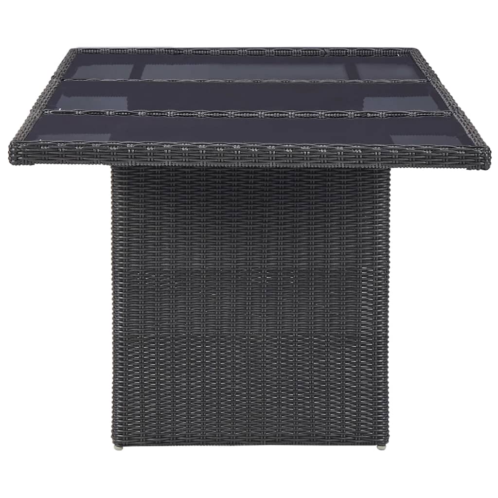 vidaXL 9-delige Tuinset poly rattan zwart