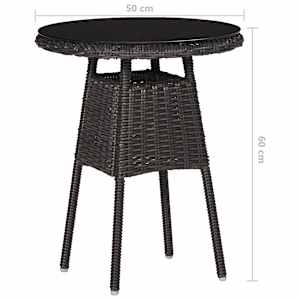 3dílný bistro set s poduškami polyratan černý - obrázek 11