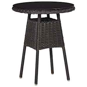 3dílný bistro set s poduškami polyratan černý - obrázek 3