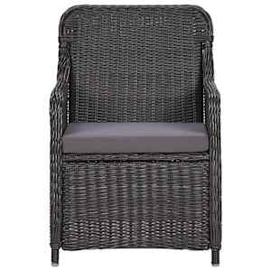 3dílný bistro set s poduškami polyratan černý - obrázek 4