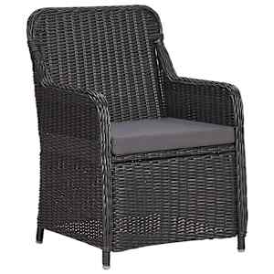3dílný bistro set s poduškami polyratan černý - obrázek 5