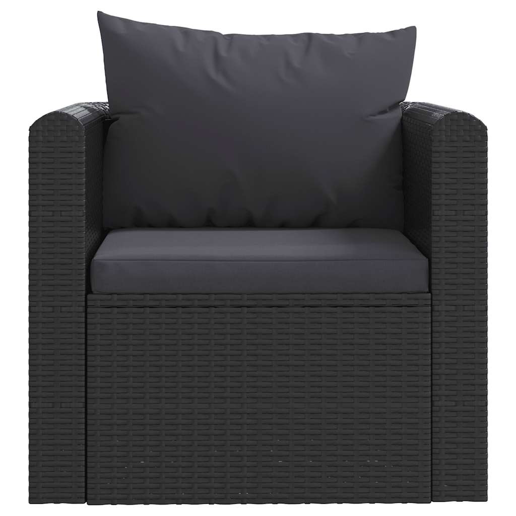 Thumbnail - vidaXL Sessel mit Auflagen Poly Rattan Schwarz
