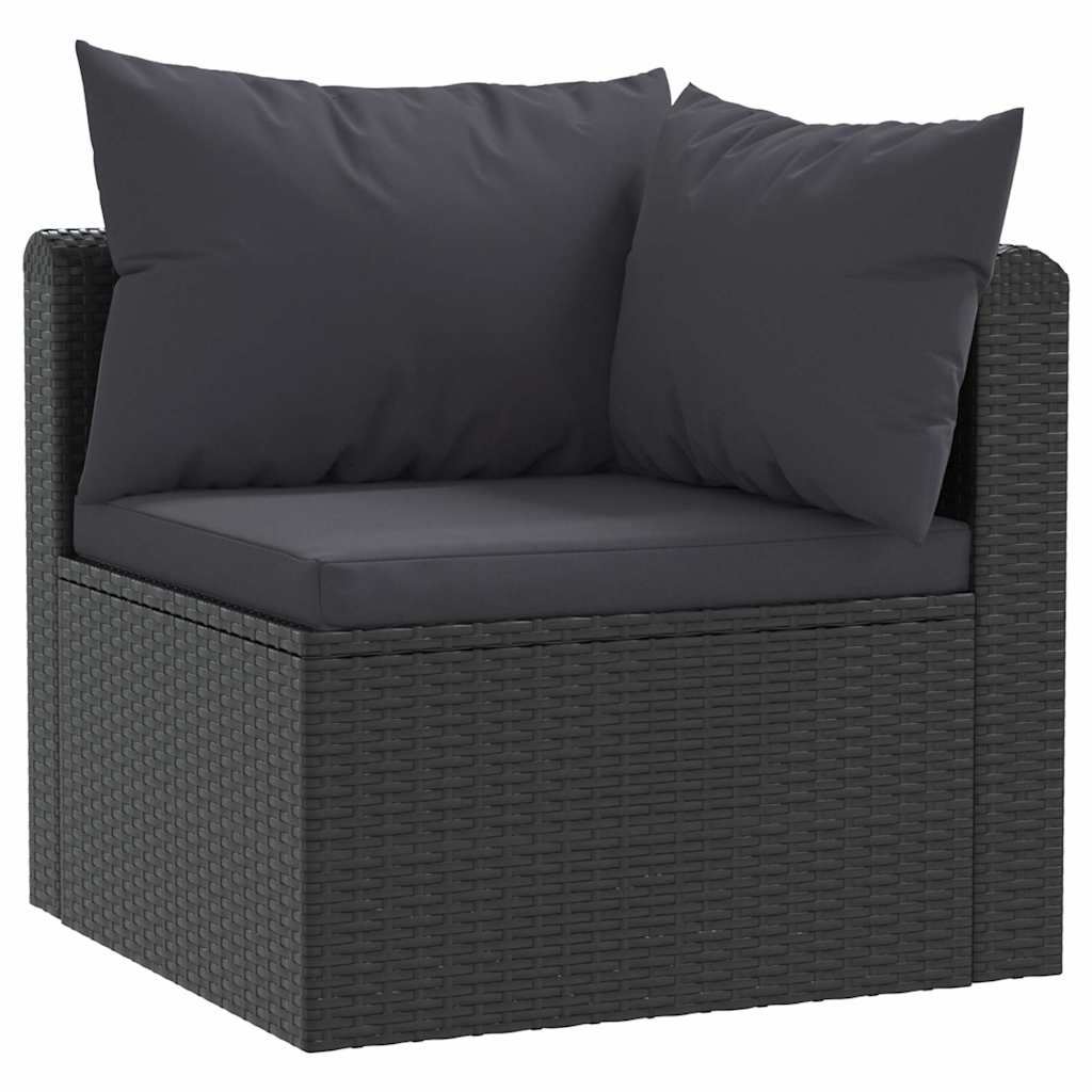 

vidaXL 2-delige Loungeset met kussens poly rattan zwart