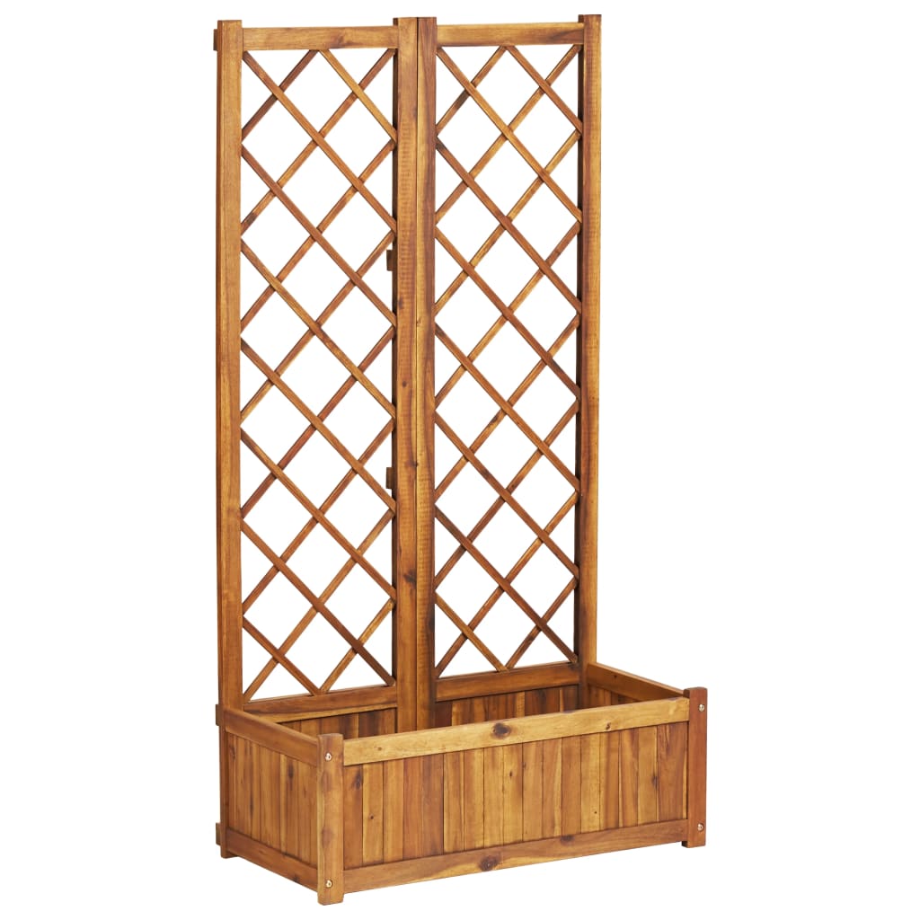 

vidaXL Raised Bed with Trellis 31.5"x15"x59.1" Solid Acacia Wood