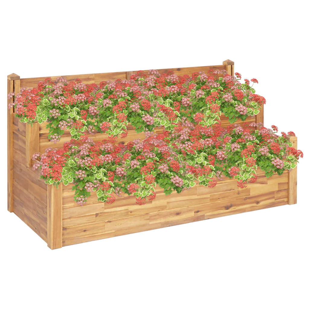 VidaXL 2-Tier Garden Planter 160x75x84 Cm Solid Acacia Wood