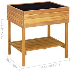 Vyvýšený zahradní truhlík 78,5 x 58,5 x 78,5 cm masivní akácie - obrázek 7