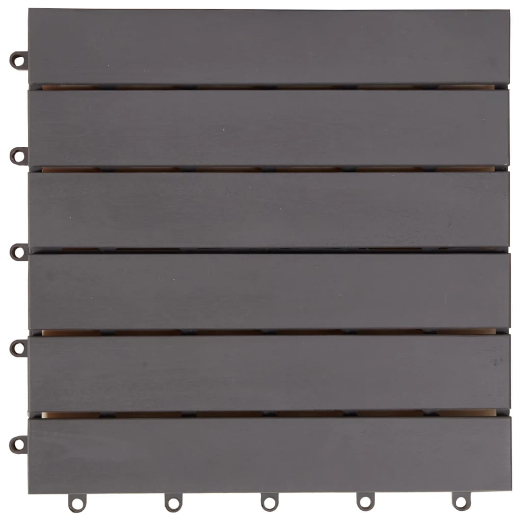 vidaXL Decking Tiles 10 pcs Gray Wash 11.8"x11.8" Solid Acacia Wood