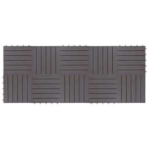 Dlažba na terasu 10 pcs Šedý 30 x 30 cm Akáciové dřevo - obrázek 3