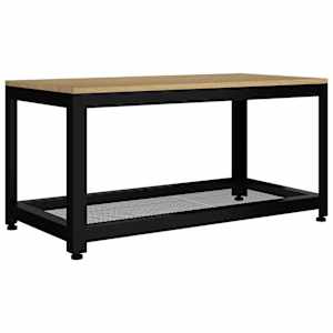 Konferenční stolek světle hnědý a černý 90x45x45cm MDF a železo - obrázek 2