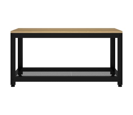 vidaXL Couchtisch Hellbraun und Schwarz 90x45x45 cm MDF und Eisen