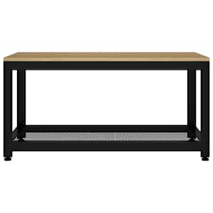 Konferenční stolek světle hnědý a černý 90x45x45cm MDF a železo - obrázek 3
