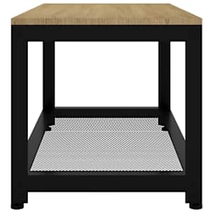 Konferenční stolek světle hnědý a černý 90x45x45cm MDF a železo - obrázek 4