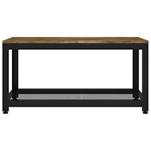 vidaXL s&ouml;t&eacute;tbarna &eacute;s fekete MDF &eacute;s vas doh&aacute;nyz&oacute;asztal 90x45x45 cm