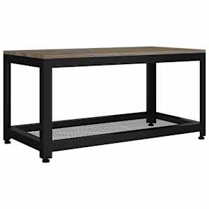 Konferenční stolek šedý a černý 90 x 45 x 45 cm MDF a železo - obrázek 2
