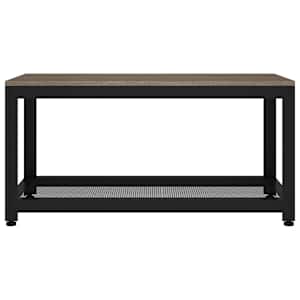 Konferenční stolek šedý a černý 90 x 45 x 45 cm MDF a železo - obrázek 3