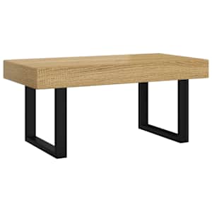 Konferenční stolek světle hnědý a černý 90x45x40 cm MDF železo - obrázek 2