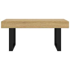 Konferenční stolek světle hnědý a černý 90x45x40 cm MDF železo - obrázek 3