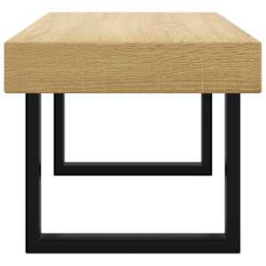 Konferenční stolek světle hnědý a černý 90x45x40 cm MDF železo - obrázek 4