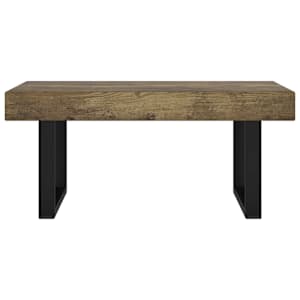 Konferenční stolek tmavě hnědý a černý 90x45x40 cm MDF a železo - obrázek 3