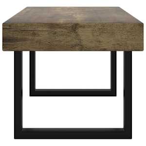 Konferenční stolek tmavě hnědý a černý 90x45x40 cm MDF a železo - obrázek 4