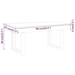 Konferenční stolek šedý a černý 90 x 45 x 40 cm MDF a železo - obrázek 6
