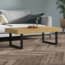  vidaXL világosbarna és fekete MDF és vas dohányzóasztal 120x60x40 cm termék 2. képe