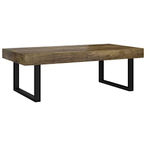 Konferenční stolek tmavě hnědý a černý 120x60x40 cm MDF železo - obrázek 2