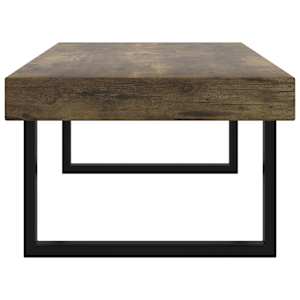 Konferenční stolek tmavě hnědý a černý 120x60x40 cm MDF železo - obrázek 4