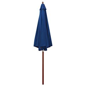 Slunečník s dřevěnou tyčí 300 x 258 cm modrý - obrázek 5