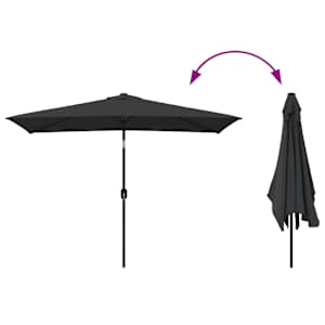 Zahradní slunečník s kovovou tyčí 300 x 200 cm černý - obrázek 6