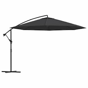 vidaXL konsooldisainiga p&auml;ikesevari, alumiiniumpost, 350 cm must