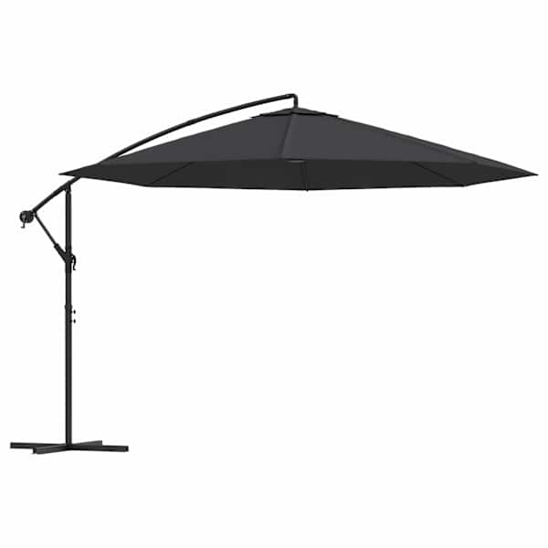 vidaXL konsooldisainiga p&auml;ikesevari, alumiiniumpost, 350 cm must