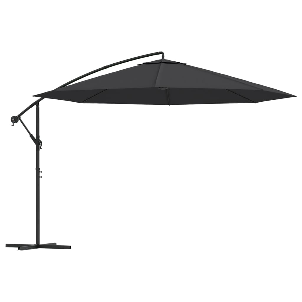 

vidaXL Cantilever Umbrella with Aluminum Pole 137.8" Black