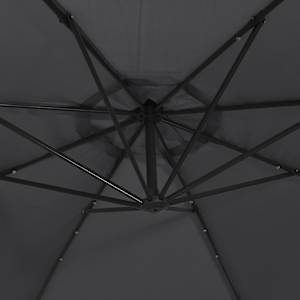 Boční zahradní slunečník s LED a ocelovou tyčí 300 cm černý - obrázek 9