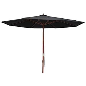 vidaXL p&auml;ikesevari puust postiga 350 cm, must
