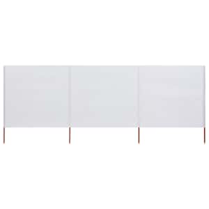 3-panelni vetrobran tkanina 400x80 cm peščeno bel