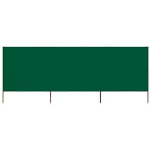 3dílná zástěna proti větru textil 400 x 80 cm zelená - obrázek 1