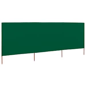 3dílná zástěna proti větru textil 400 x 80 cm zelená - obrázek 2