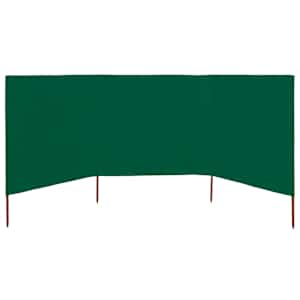 3dílná zástěna proti větru textil 400 x 80 cm zelená - obrázek 3