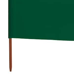 3dílná zástěna proti větru textil 400 x 80 cm zelená - obrázek 5