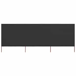3dílná zástěna proti větru textil 400 x 80 cm antracitová - obrázek 1