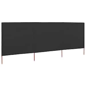 3dílná zástěna proti větru textil 400 x 80 cm antracitová - obrázek 2