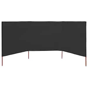 3dílná zástěna proti větru textil 400 x 80 cm antracitová - obrázek 3