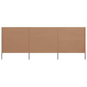 3dílná zástěna proti větru textil 400 x 80 cm taupe - obrázek 1