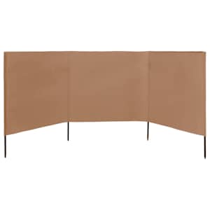 3dílná zástěna proti větru textil 400 x 80 cm taupe - obrázek 3